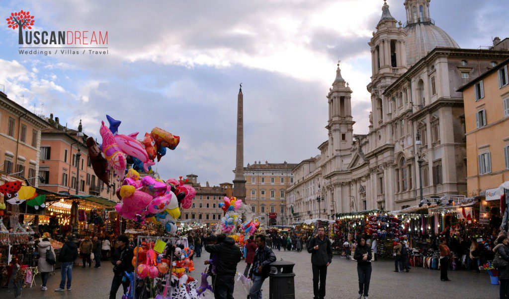 Italy Christmas Rome Market Piazza Navona via WikiMedia