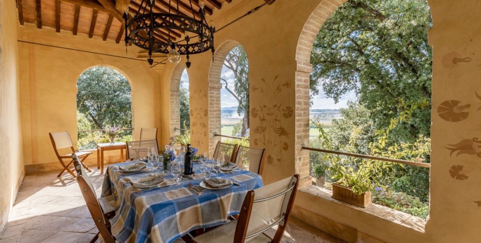 siena villa with staff dining al fresco