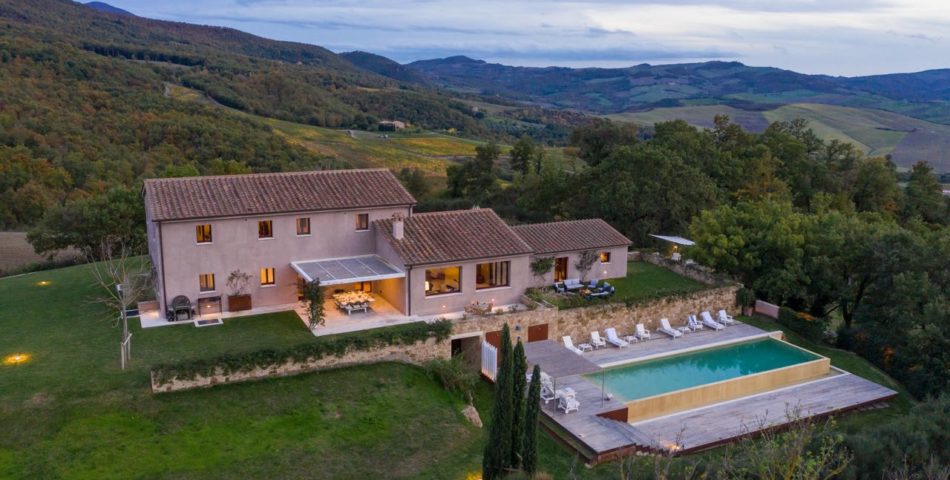 tuscany luxury villa aerial view