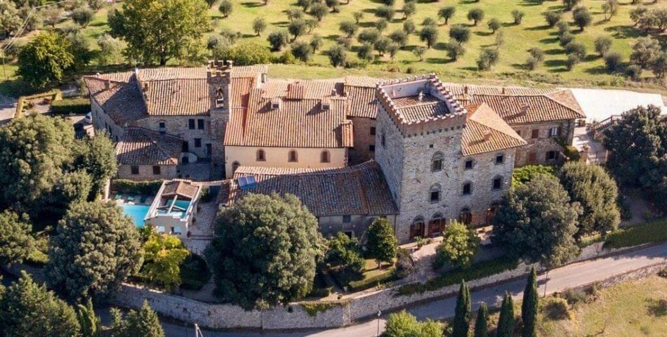 Medieval Castle for Rent in Tuscany aerial view 1