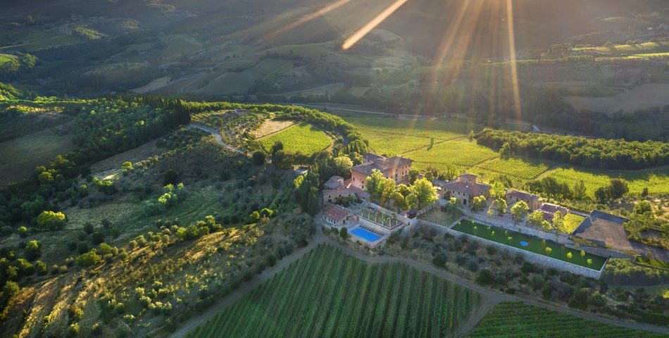 Tuscany Wedding Wine Estate Aerial 2