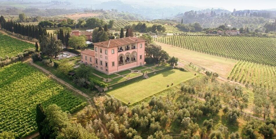 florence luxury villa aerial view