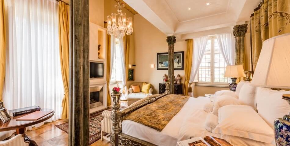 florence luxury wedding villa master bedroom
