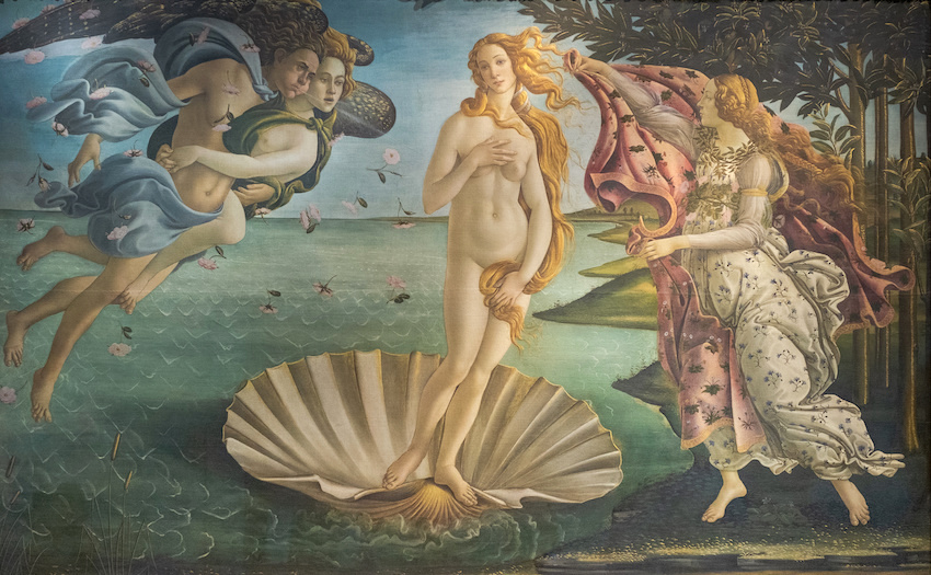 Sandro Botticelli, the Birth of Venus. Uffizi galleries.