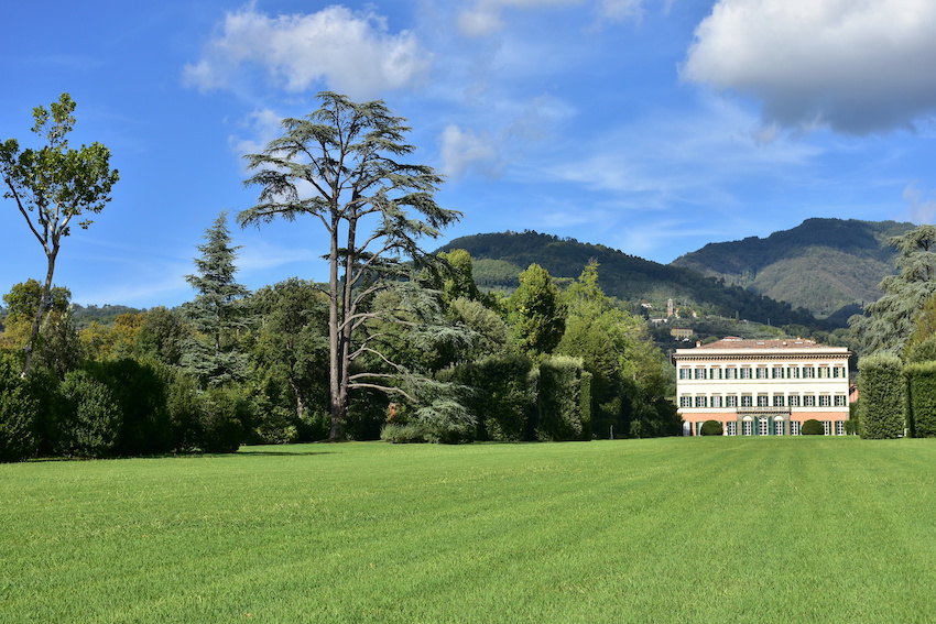 garden of villa Reale near town Lucca in Italy