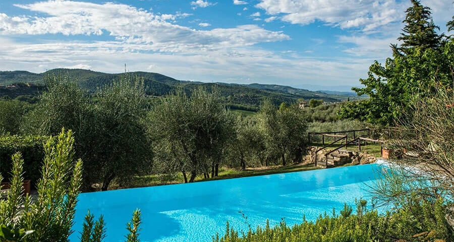 Casolese di Vignamaggio Pool with trees