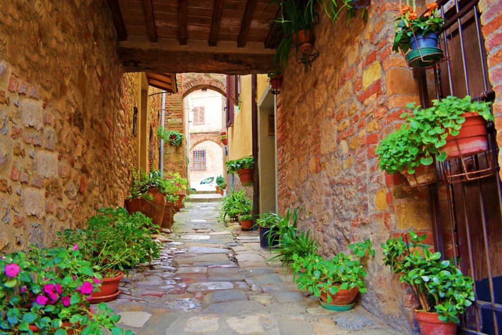 landscape of Casole d'Elsa, a Tuscan village of medieval origins in the province of Siena, Italy